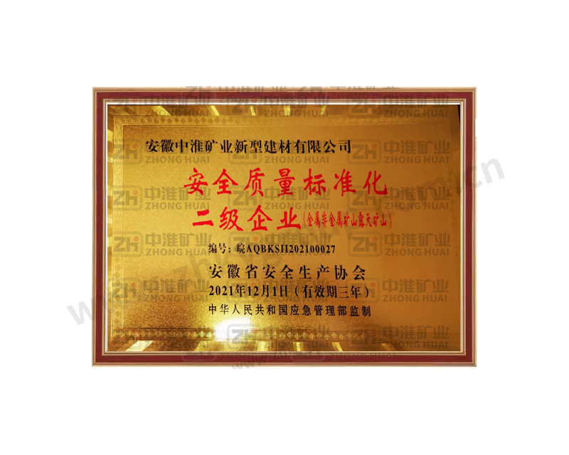 安全質量標準化二級企業(yè)
